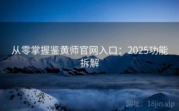 从零掌握鉴黄师官网入口:2025功能拆解 第1张 从零掌握鉴黄师官网入口:2025功能拆解 第1张